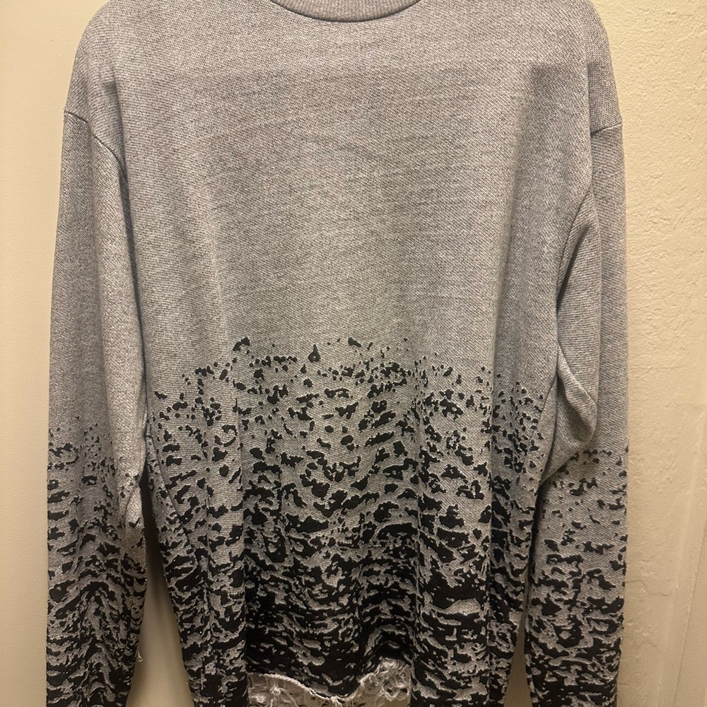 John Elliot designer burn out mock long sleeve sweater